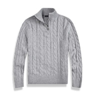 Men’s Half Zip Sweater | Quarter Zip Jumper | Ribbed Hem | Smart Knitwear