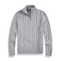 Men’s Half Zip Sweater | Quarter Zip Jumper | Ribbed Hem | Smart Knitwear