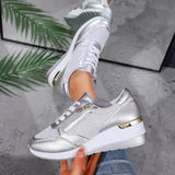 Women’s Metallic Trainers | Lace Up | Zip Detail