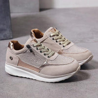 Women’s Casual Sneakers | Metallic Accent | Side Zip | Platform Sole