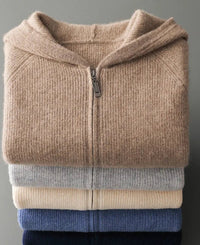 Men’s Knitted Hoodie | Zip-Up Sweater | Soft Hooded Knit | Autumn Layering Piece
