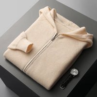 Men’s Knitted Hoodie | Zip-Up Sweater | Soft Hooded Knit | Autumn Layering Piece