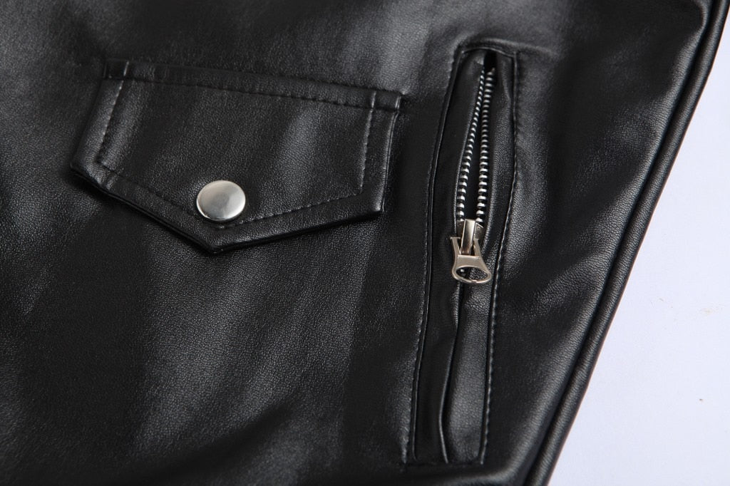 Men’s Leather Bomber Jacket in Classic Fit | Stylish Winter Jacket