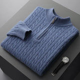 Quarter Zip Cable Knit Sweater | Slim Fit | Warm Autumn Layer | Men's Jumper