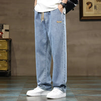 Men’s Drawstring Wide Leg Jeans | Relaxed Fit | Street Style