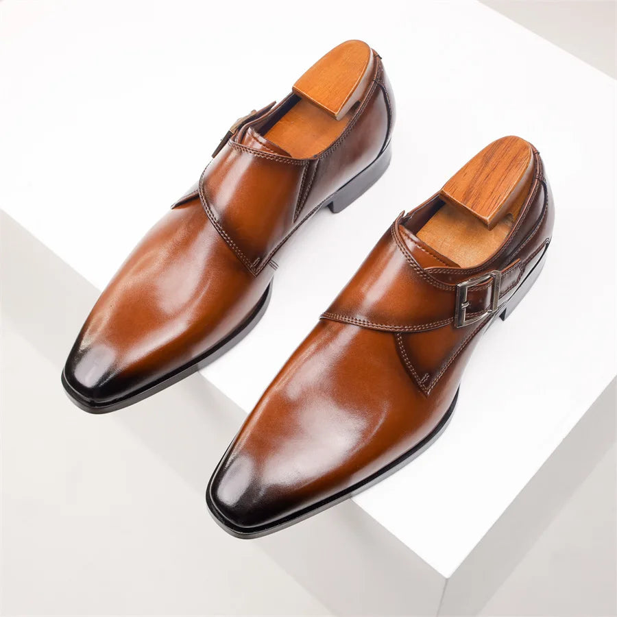 Men’s Monk Strap Dress Shoes | Classic Formal Footwear | Buckle Closure