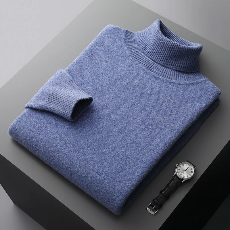 Men’s Turtleneck Jumper | Lightweight Roll Neck | Autumn Knitwear | Long Sleeve Layer