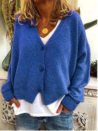 Women’s V-Neck Button Cardigan | Relaxed Fit | Soft Knit Layer | Autumn Ready