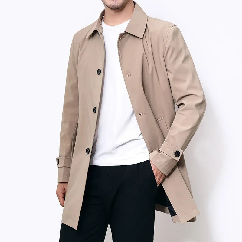 Men’s Classic Water-Repellent Overcoat | Timeless Design | Weather Protection