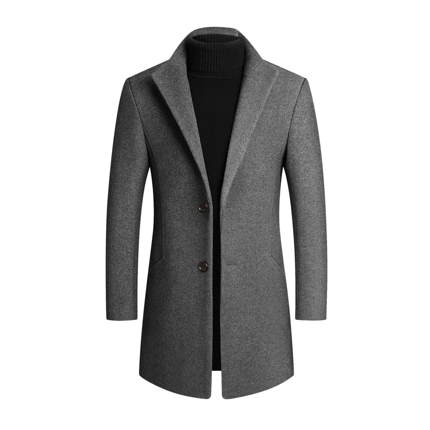 Men’s Classic Overcoat | Smart Winter Coat | Longline Fit | Wind-Resistant Outerwear