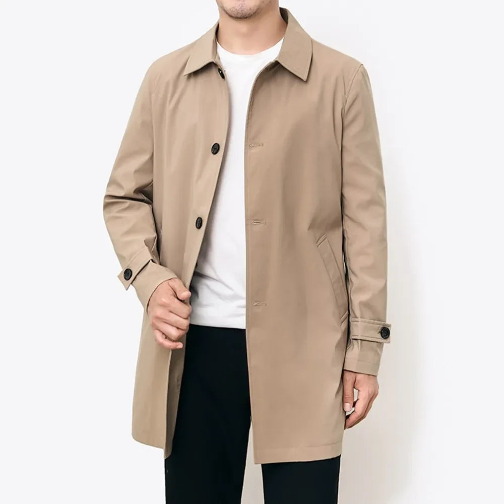 Men’s Classic Water-Repellent Overcoat | Timeless Design | Weather Protection