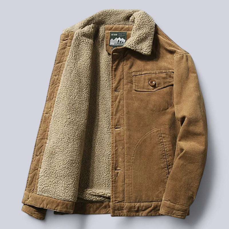 Men’s Corduroy Jacket with Padded Interior | Warm Vintage Winter Coat
