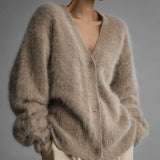 Women’s V-Neck Fluffy Cardigan | Ultra-Soft Knit | Cozy Lightweight Layer