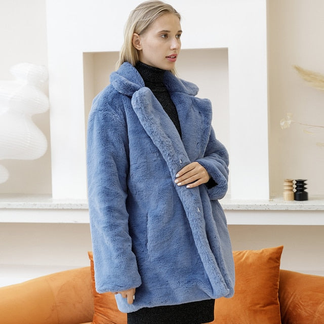 Women’s Faux Fur Winter Coat with Oversized Fit | Warm Ladies Fur Jacket