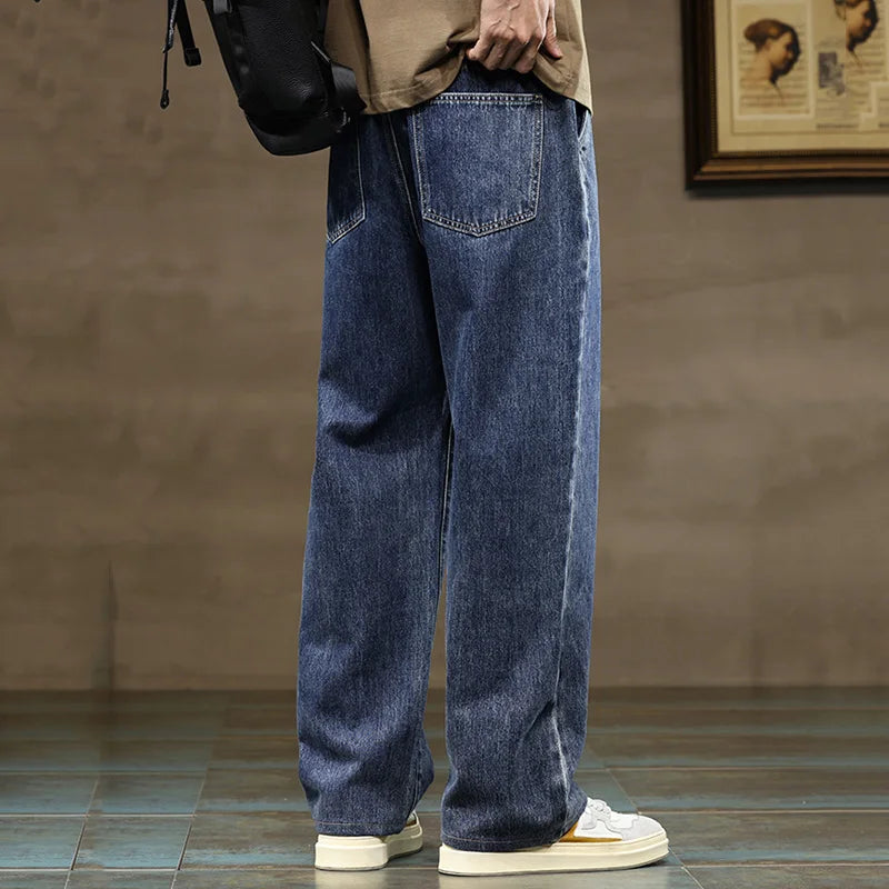 Men’s Drawstring Wide Leg Jeans | Relaxed Fit | Street Style