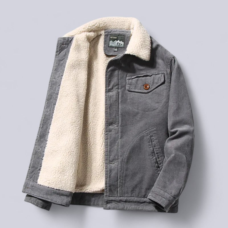 Men’s Corduroy Jacket with Padded Interior | Warm Vintage Winter Coat
