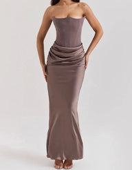 Women’s Strapless Maxi Dress in Elegant Evening Style | Formal Occasion Dress