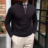 Men’s Half Zip Jumper | Smart Knitwear | Lightweight Layer | High Collar Sweater