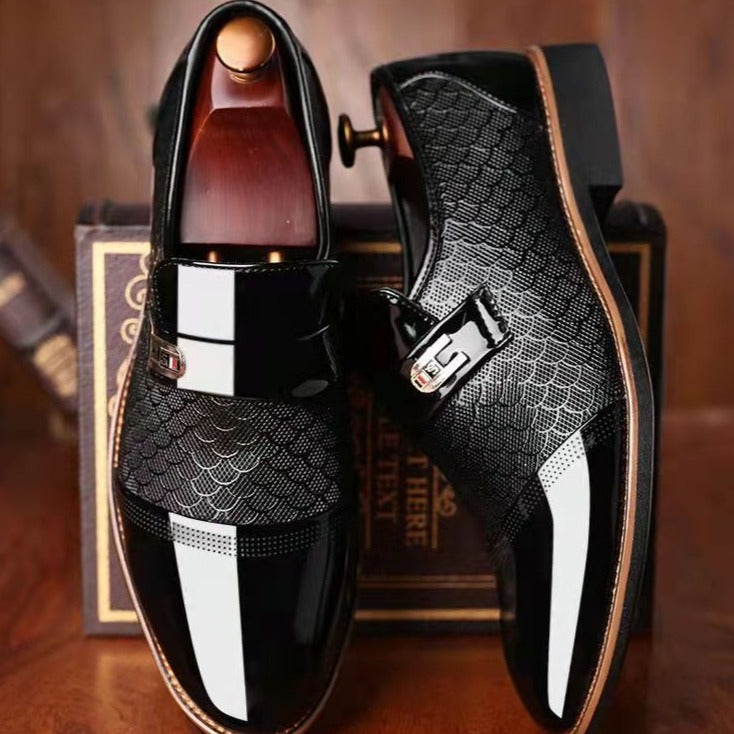 Men’s Black Slip-On Loafers in Classic Leather Style | Smart Dress Shoes