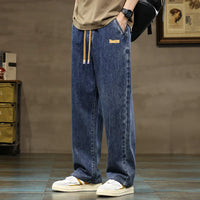Men’s Drawstring Wide Leg Jeans | Relaxed Fit | Street Style