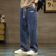 Men’s Drawstring Wide Leg Jeans | Relaxed Fit | Street Style