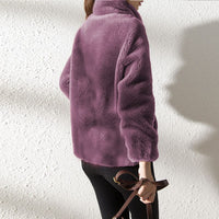 Women’s Fleece Winter Jacket with High Collar | Warm Everyday Coat