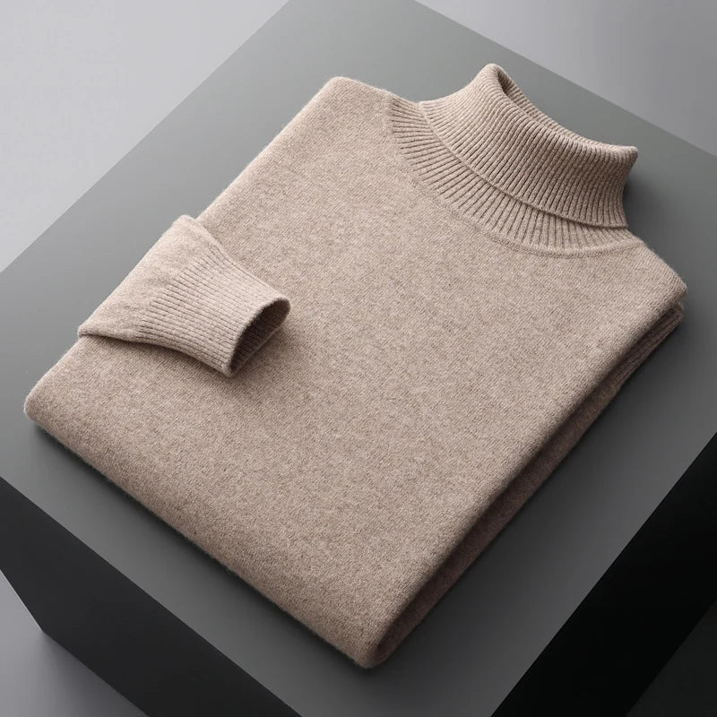 Men’s Turtleneck Jumper | Lightweight Roll Neck | Autumn Knitwear | Long Sleeve Layer