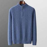 Quarter Zip Cable Knit Sweater | Slim Fit | Warm Autumn Layer | Men's Jumper