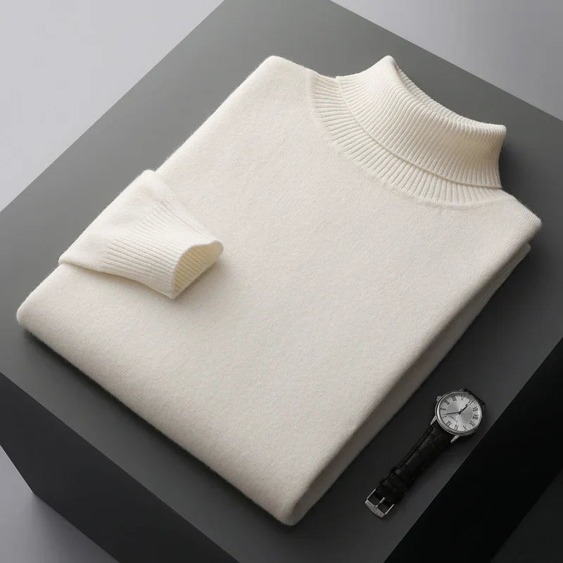 Men’s Turtleneck Jumper | Lightweight Roll Neck | Autumn Knitwear | Long Sleeve Layer