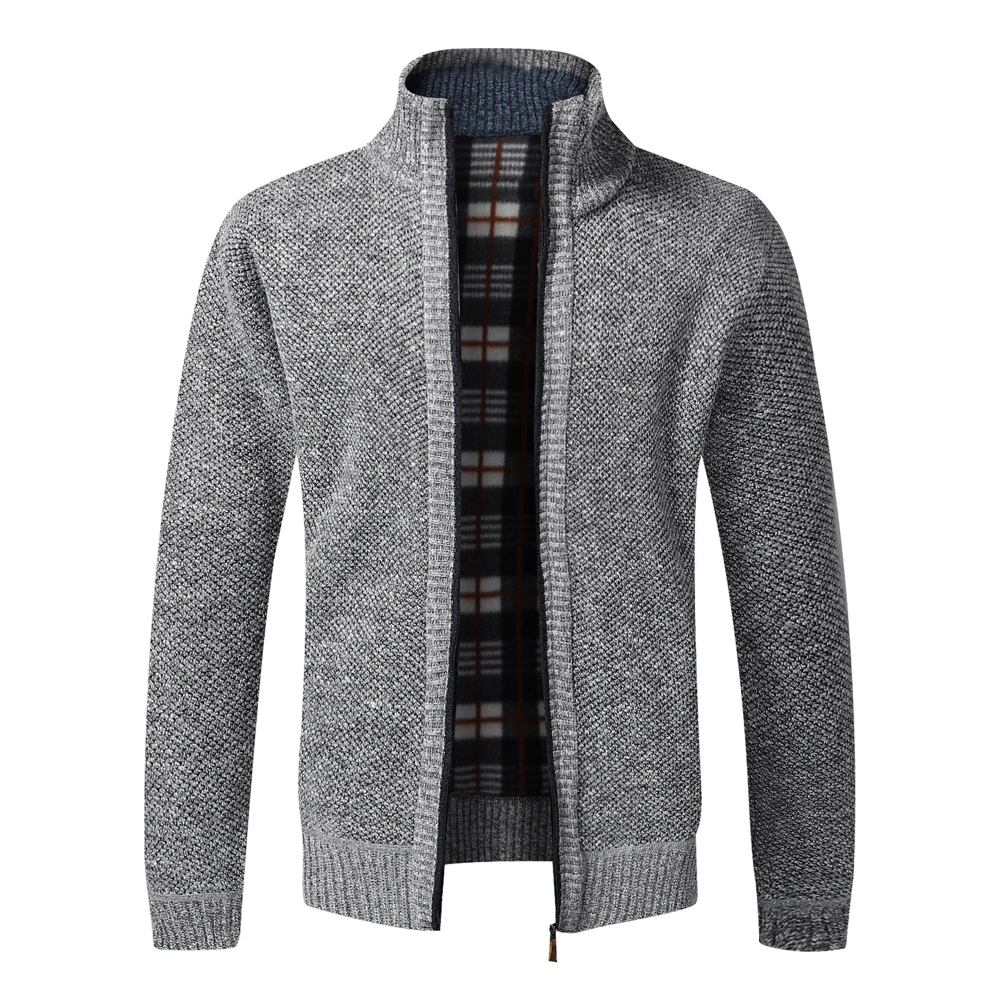 Men’s Knitted Cardigan with Full Zip Style | Warm Fleece Lined Winter Sweater