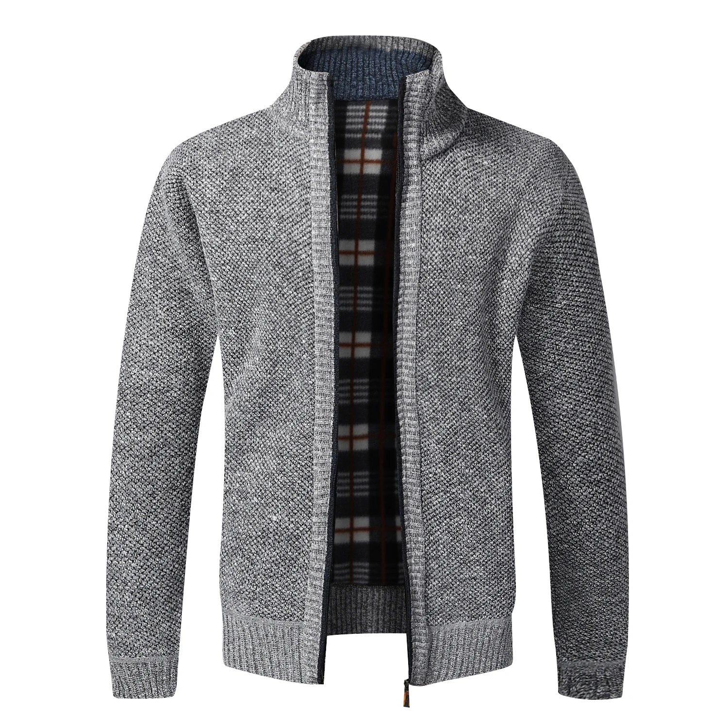 Men’s Knitted Cardigan with Full Zip Style | Warm Fleece Lined Winter Sweater