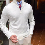 Men’s Half Zip Jumper | Smart Knitwear | Lightweight Layer | High Collar Sweater