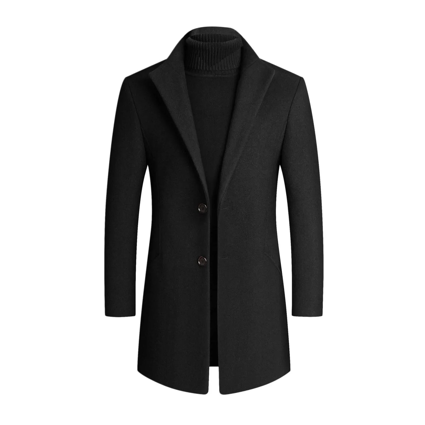 Men’s Classic Overcoat | Smart Winter Coat | Longline Fit | Wind-Resistant Outerwear