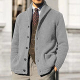 Men’s Knit Cardigan | Shawl Collar Sweater with Button Closure