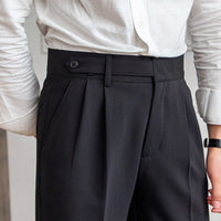 Men’s Old Money Tailored Trousers | Pleated Design | Straight-Leg Fit | Classic Elegance