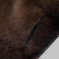 Women’s Long Faux Fur Trench Coat | Relaxed Fit | Elegant Dark Brown | Plush and Warm | Winter Statement Style