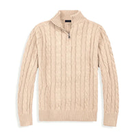 Men’s Half Zip Sweater | Quarter Zip Jumper | Ribbed Hem | Smart Knitwear