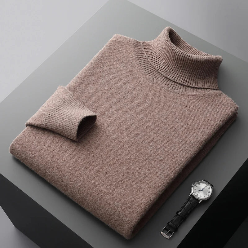 Men’s Turtleneck Jumper | Lightweight Roll Neck | Autumn Knitwear | Long Sleeve Layer