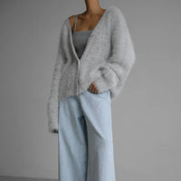 Women’s V-Neck Fluffy Cardigan | Ultra-Soft Knit | Cozy Lightweight Layer