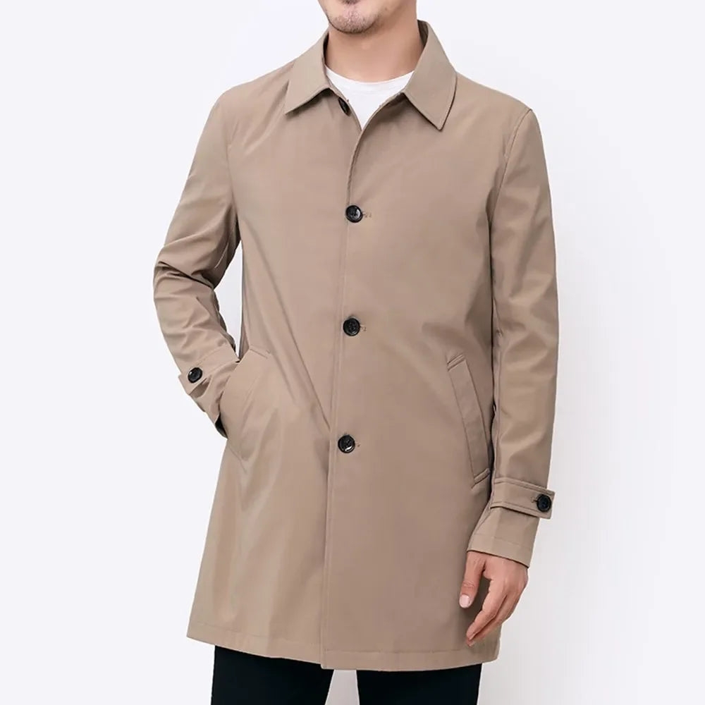 Men’s Classic Water-Repellent Overcoat | Timeless Design | Weather Protection