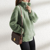 Women’s Fleece Winter Jacket with High Collar | Warm Everyday Coat