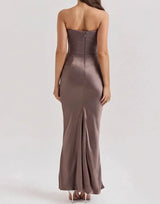 Women’s Strapless Maxi Dress in Elegant Evening Style | Formal Occasion Dress