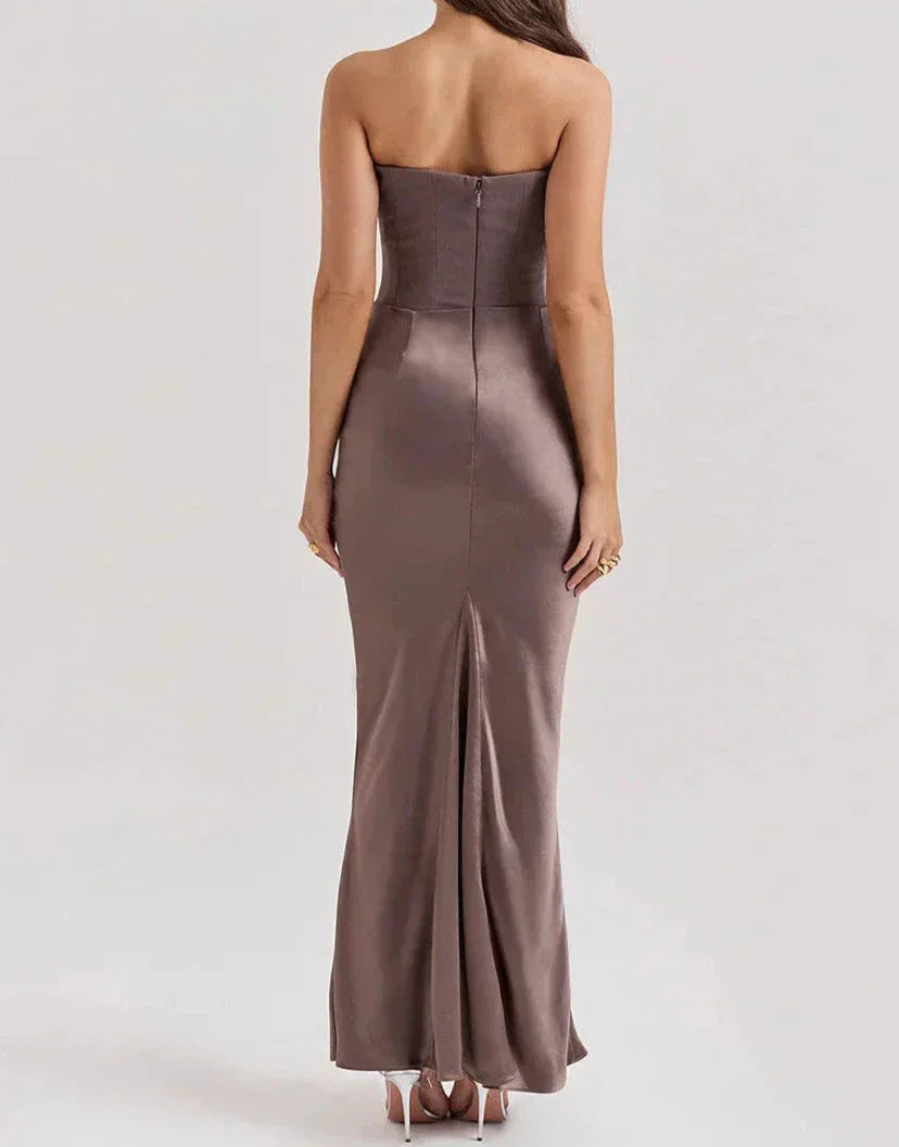 Women’s Strapless Maxi Dress in Elegant Evening Style | Formal Occasion Dress