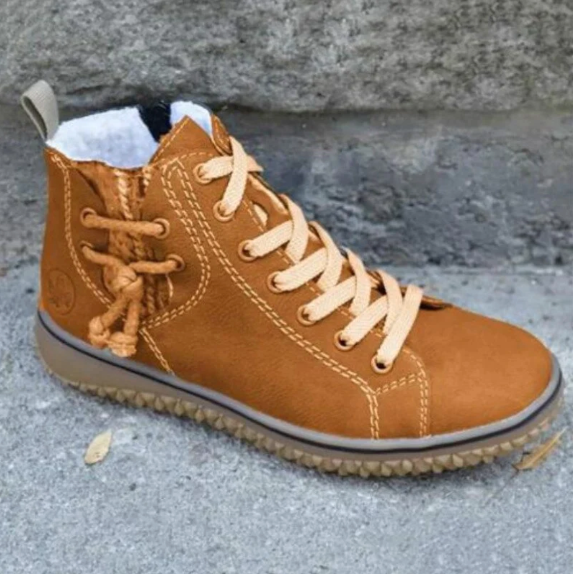 Unisex Vintage Winter Boots with Warm Lining | Comfortable Lace Up Shoes