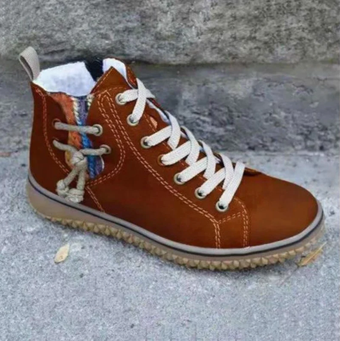 Unisex Vintage Winter Boots with Warm Lining | Comfortable Lace Up Shoes