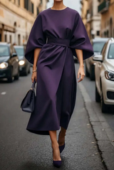Women’s Belted Maxi Dress in Flowing Autumn Style | Elegant Occasion Dress