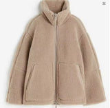 Women’s Wool Winter Jacket | Oversized Fleece Coat | Zip-Up Casual Outerwear | Warm Streetwear Layer