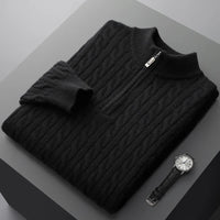 Quarter Zip Cable Knit Sweater | Slim Fit | Warm Autumn Layer | Men's Jumper