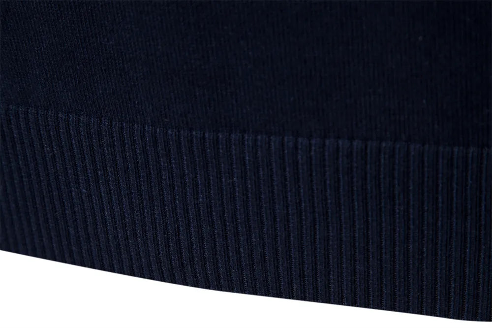 Men’s Striped Quarter Zip Jumper | High Collar Sweater | Slim Fit Knit | Autumn Layer