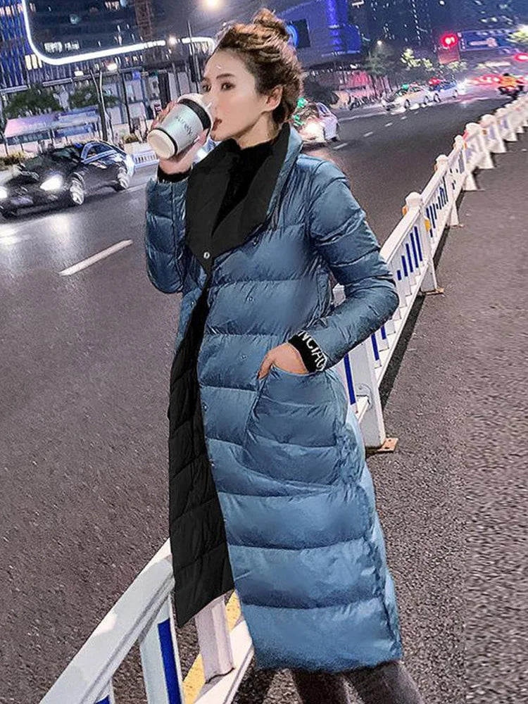 Women’s Long Winter Coat in Classic Overcoat Style | Warm Ladies Padded Jacket